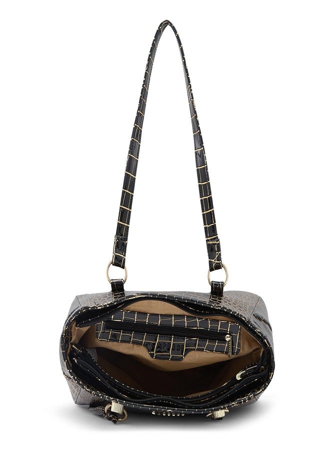 كابريس حقيبة كابريس ميراندا الكبيرة | حقيبة يد أنيقة للنساء | حقيبة واسعة ومتعددة الاستخدامات للمكتب والاستخدام اليومي | إغلاق بسحاب (أسود) - Image 4